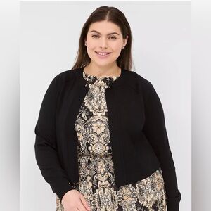 Lane Bryant Black Classic Long Sleeve Open Front Shrug 26/28